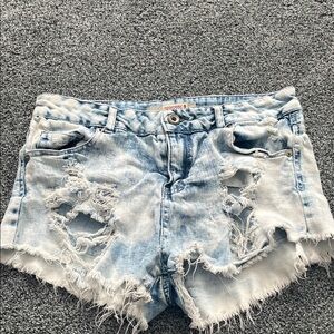 Highway Jeans Distressed Light Blue Jean Shorts